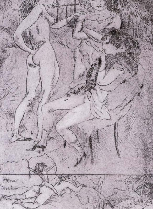Jules Pascin Cupiter and three woman oil painting image